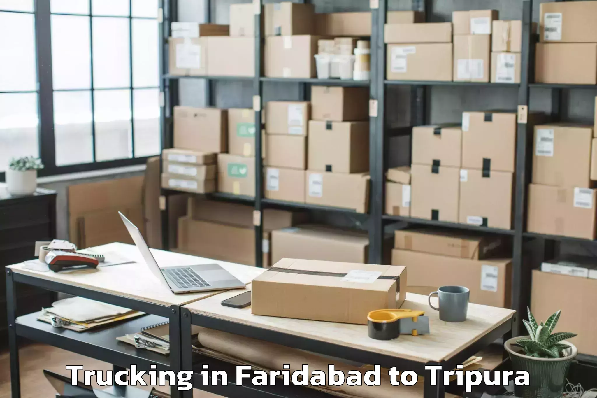 Book Your Faridabad to Manughat Trucking Today